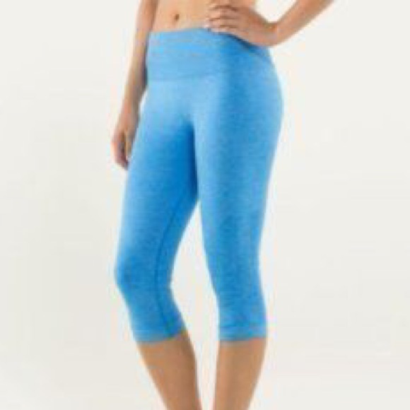 lululemon athletica Pants - lululemon In the Flow Heathered Blue Crops